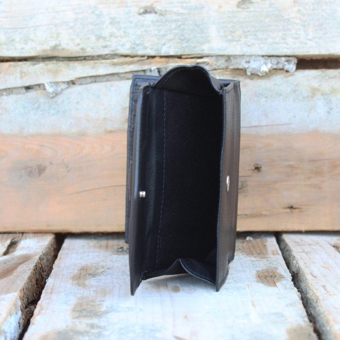 Small Women's Black Leather Wallet 3
