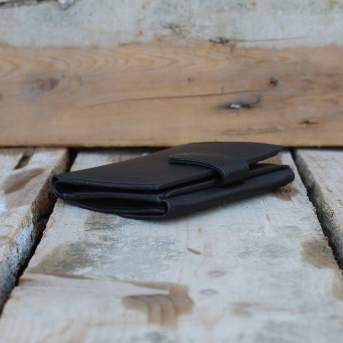 Small Women's Black Leather Wallet 4