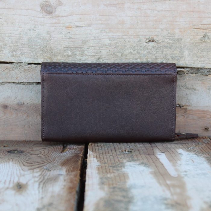 Brown Women's Leather Wallet with Snap Closure 1