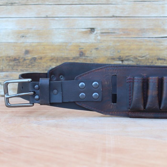 Leather Cartridge Belt and Ammo Pouch Matching Set 3