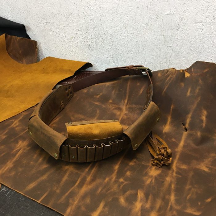 Flap-Closure Leather Cartridge Belt 3