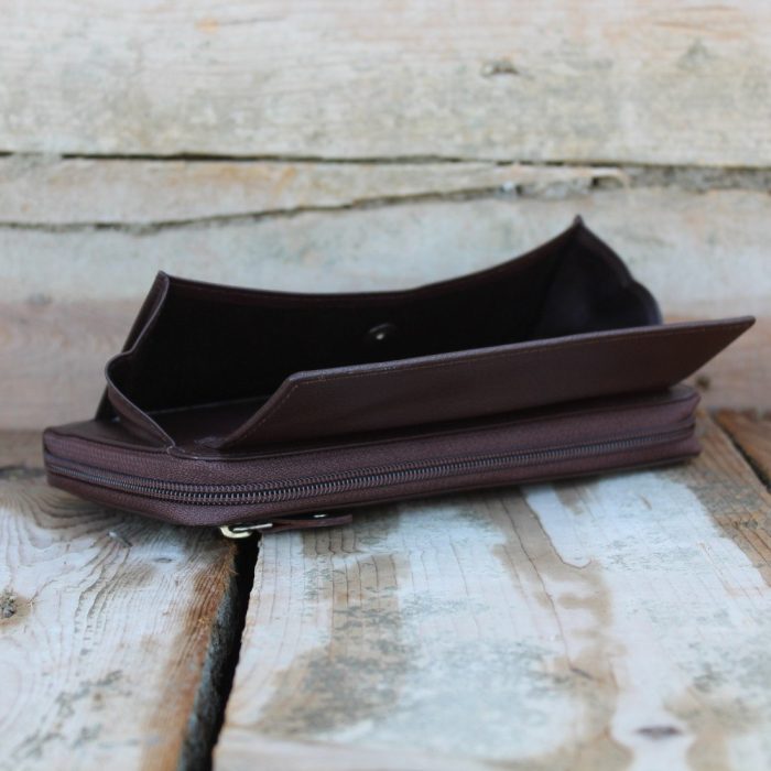 Long Zip-Around Brown Women's Leather Wallet 4