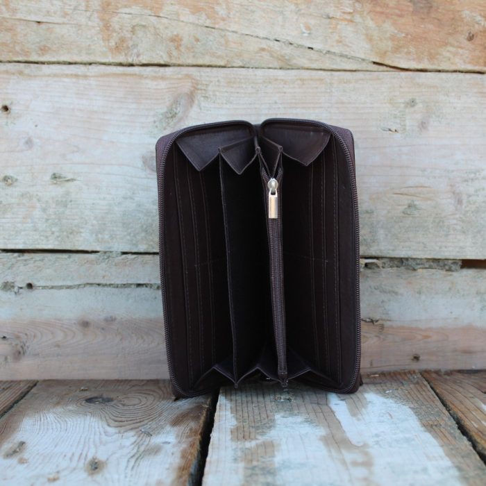 Long Zip-Around Brown Women's Leather Wallet 5