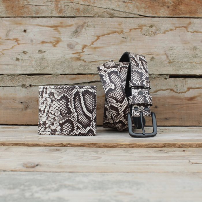 Python Print Leather Wallet & Belt Matching Set 1 Python Print Leather Wallet & Belt Matching Set 1