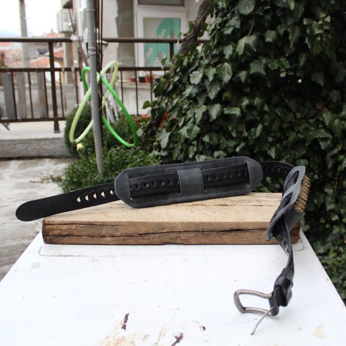 Matching Set of 2 Leather Cartridge Belt Slides 1