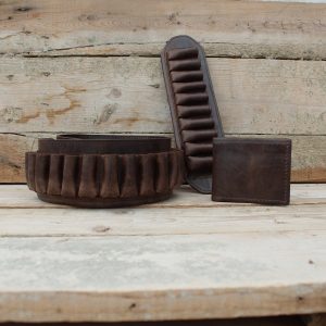 Shotgun Shell Belt, Belt Slide & Wallet Matching Set – 12GA 16GA 20GA