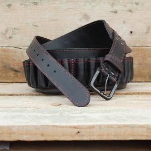 Handmade Black Leather Shotgun Shell Belt