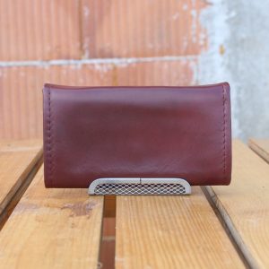 Handmade Burgundy Women’s Leather Wallet in Italian Cowhide 1