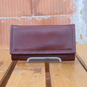 Handmade Burgundy Women’s Leather Wallet in Italian Cowhide