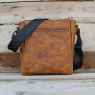 Men’s Crazy Horse Leather Shoulder Bag Light Brown
