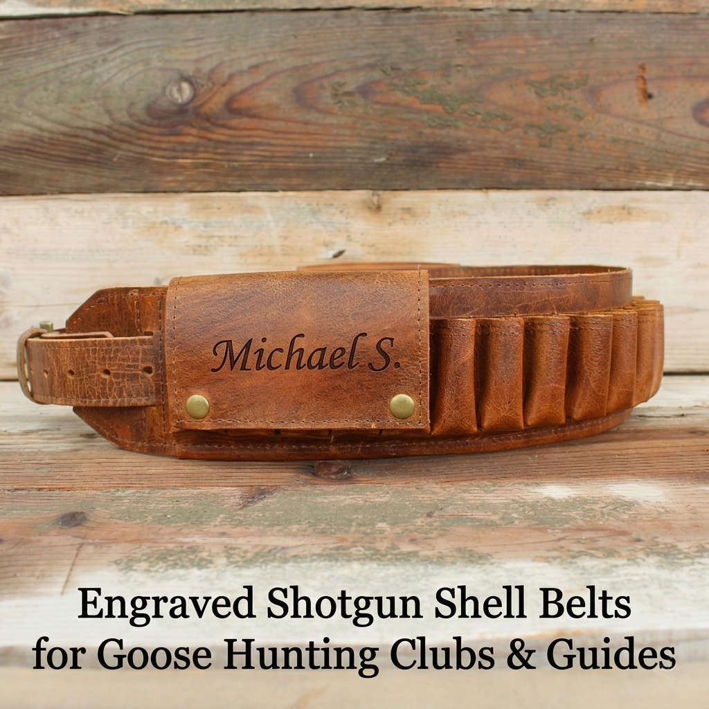 Engraved Shotgun Shell Belts for Goose Hunting Clubs & Guides