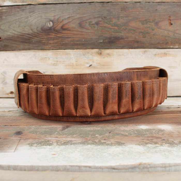Dual-Flap Leather Shotgun Shell Belt – Handmade for 12GA • 16GA • 20GA - 1