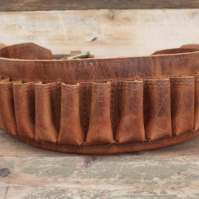 Dual-Flap Leather Shotgun Shell Belt – Handmade for 12GA • 16GA • 20GA - 6