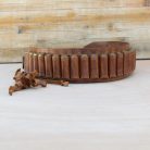 Light Brown Leather Shotgun Shell Belt – Handmade Crazy Horse Leather | 12GA • 16GA • 20GA