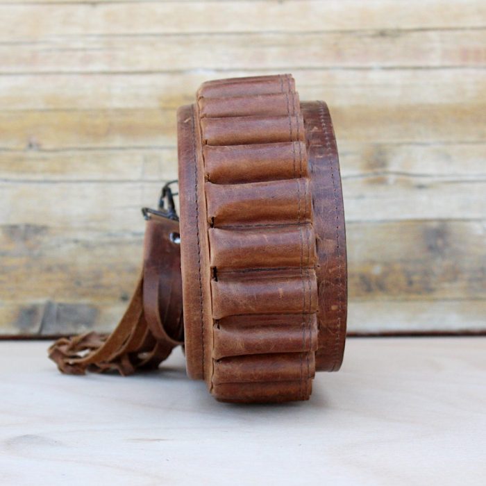 Light Brown Leather Shotgun Shell Belt – Handmade Crazy Horse Leather | 12GA • 16GA • 20GA -5 Light Brown Leather Shotgun Shell Belt – Handmade Crazy Horse Leather | 12GA • 16GA • 20GA -5
