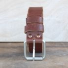Handmade Men's Brown Leather Belt – Pull-Up Effect