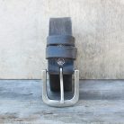 Handmade Vintage Black Leather Belt – Italian Cowhide | Retro Style