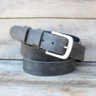 Handmade Vintage Black Leather Belt – Italian Cowhide | Retro Style 2