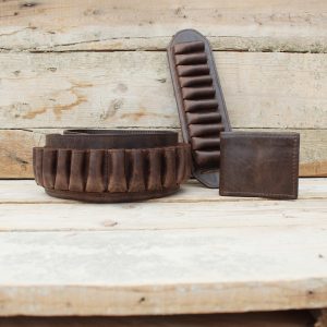 Leather Cartridge Belt, Cartridge Belt Slide & Wallet Set – Handmade for 12GA • 16GA • 20GA