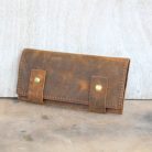 9.3x62 Cartridge Belt Slide – Handmade Crazy Horse Leather with Flap Closure-1