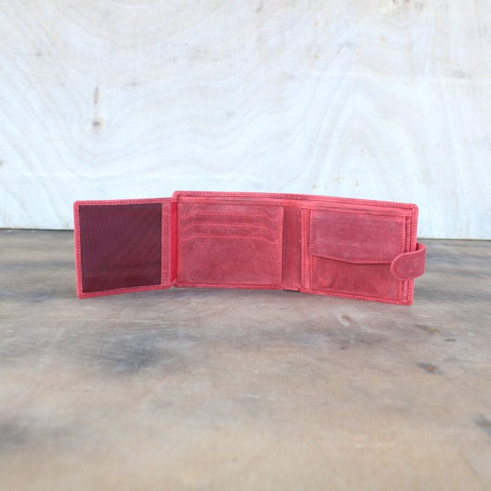 Red Matte Leather Wallet for Men-2 Red Matte Leather Wallet for Men-2