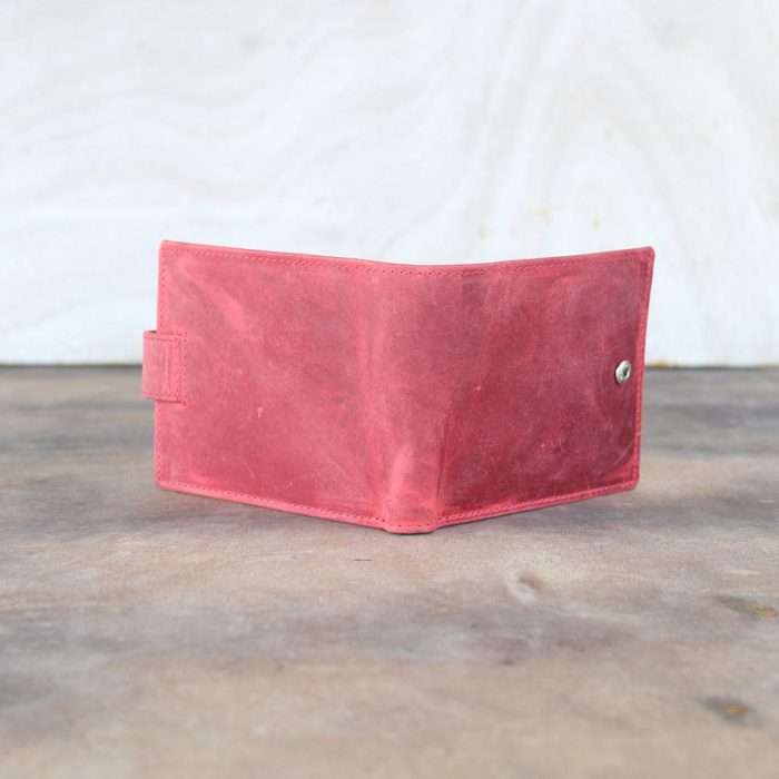Red Matte Leather Wallet for Men-5 Red Matte Leather Wallet for Men-5