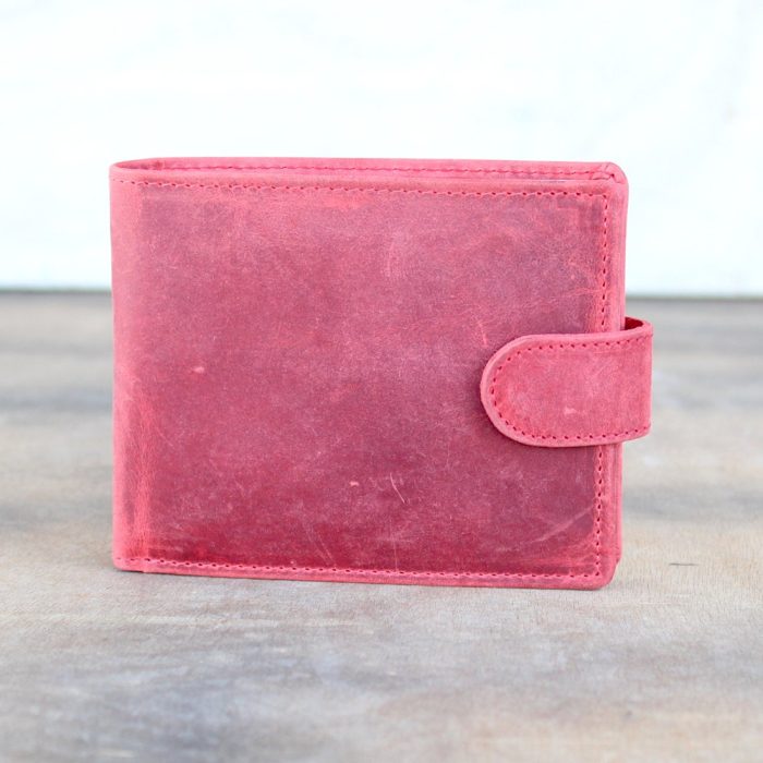 Red Matte Leather Wallet for Men Red Matte Leather Wallet for Men
