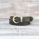 Full View of the Everyday Women's Black Italian Leather Belt - ART# AA2260