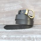 Leather Keeper Loop and Rivet Detail for Easy Shortening on the Black Leather Belt - ART# AA2260