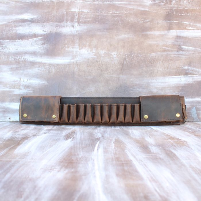 Handmade Leather Shell Belt with Side Flaps – 12GA/16GA/20GA