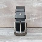Casual Men's Black Leather Belt with Decorative Edge Stitching