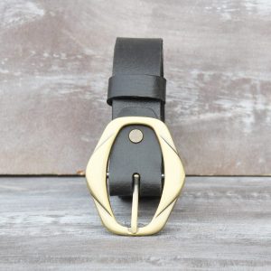 Women's Black Belt with Bronze Buckle