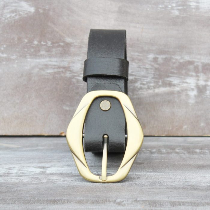 Women's Black Belt with Bronze Buckle