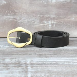 Women's Black Belt with Bronze Buckle - Buckle