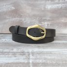 Women's Black Belt with Bronze Buckle Side